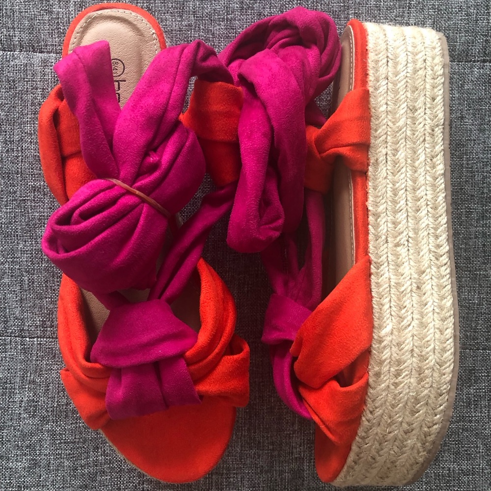 Size 10 Boohoo colorblock espadrilles